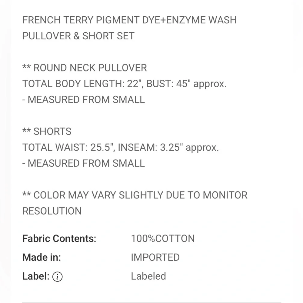 Zenana French Terry Sweatshirt and Shorts Set - Picture 4 of 4